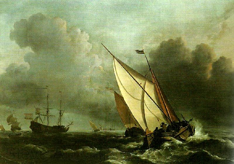 willem van de velde  the younger a rising gale